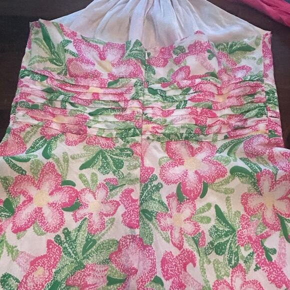 Lilly Pulitzer Silk Vintage Label Halter Dress Floral Pink Cottagecore Women 8 - Picture 7 of 9